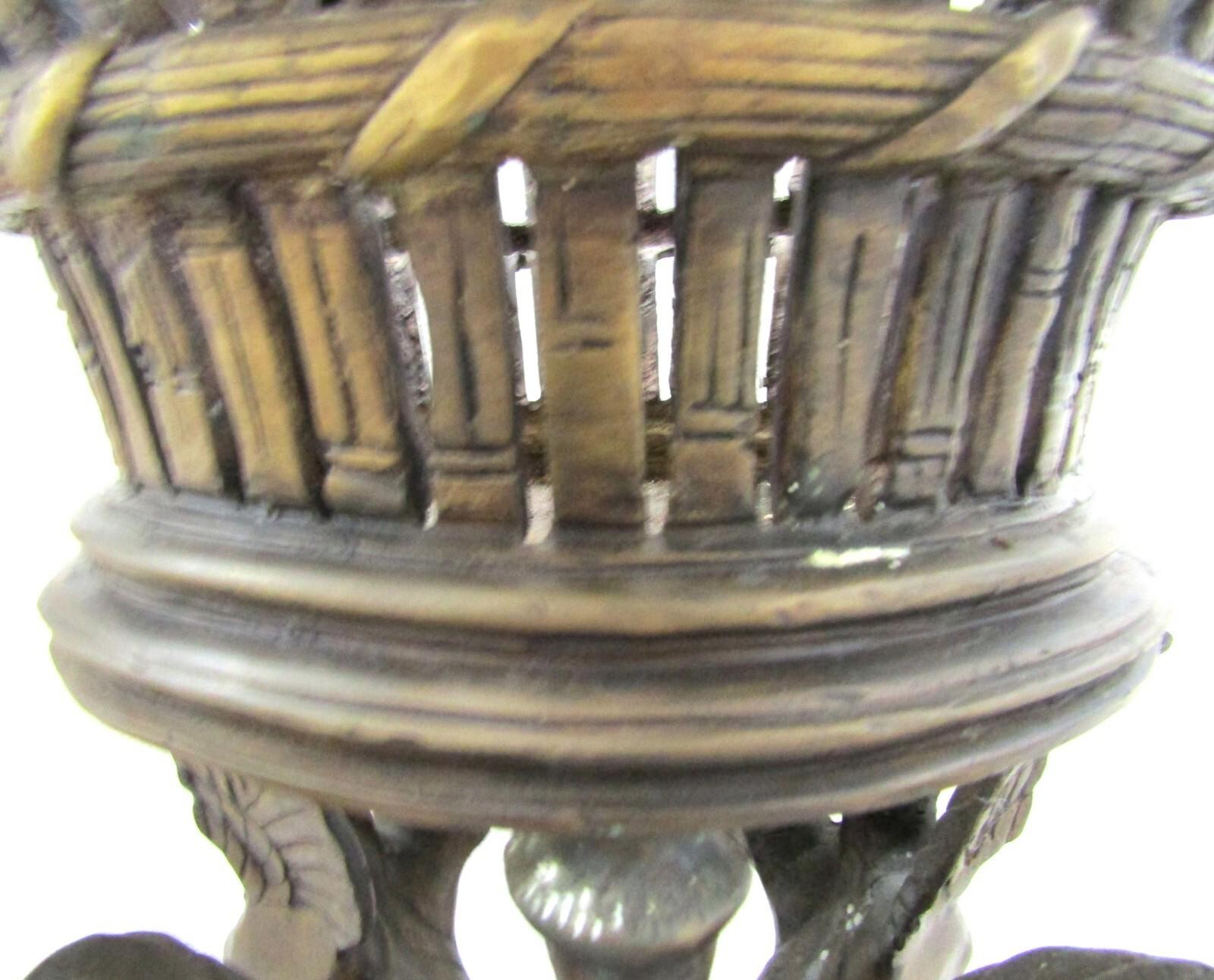 French Empire Style Bronze Jardiniere with Female Griffons and Cherubs 30″ Tall