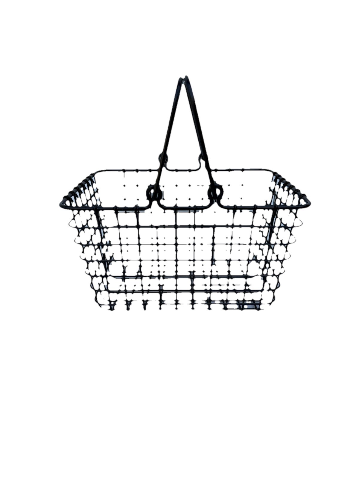 Vintage Wire Grocery Store Market Basket Farmhouse display garden Black