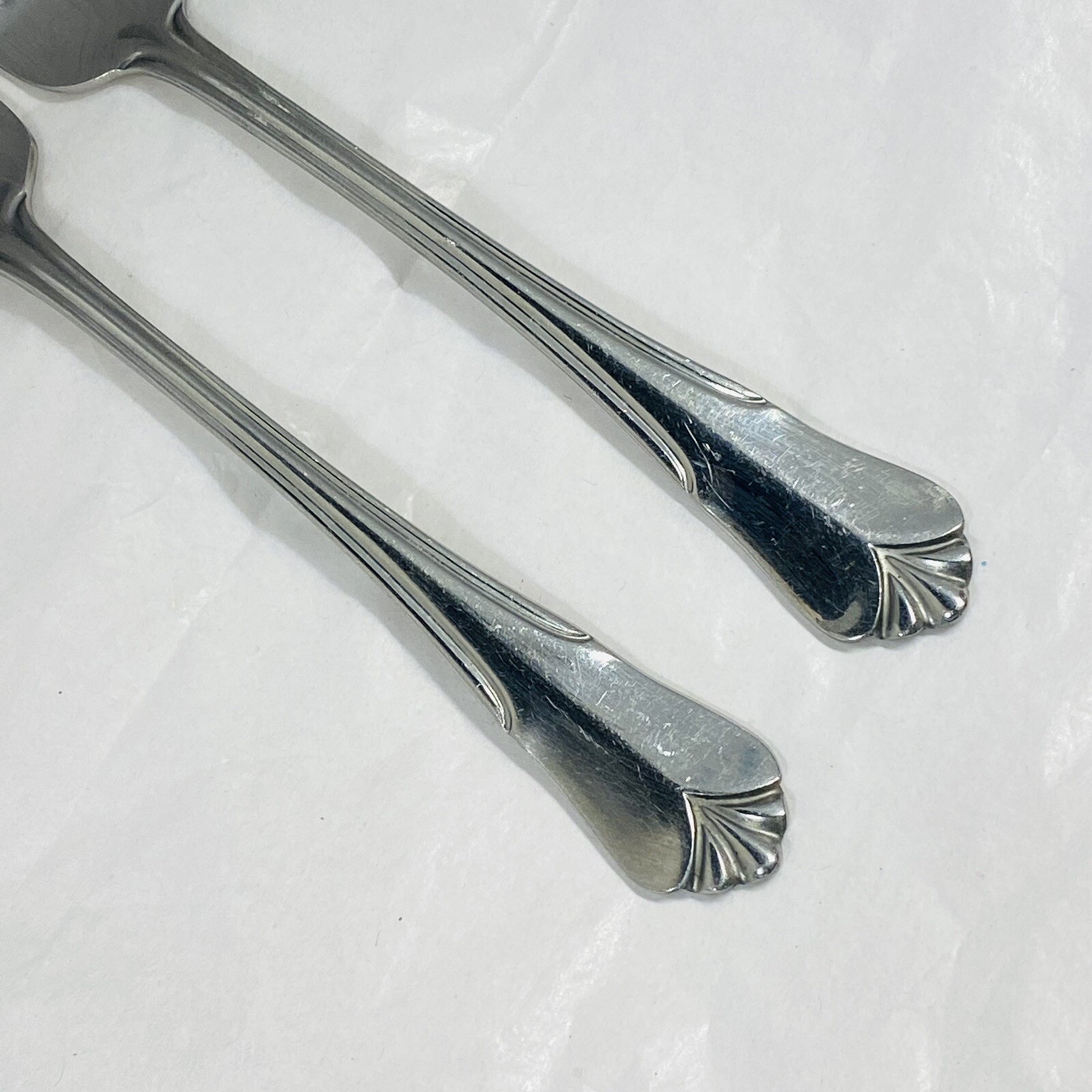 Farberware BEVEL BAY Fan Tip Stainless Flatware 2-DINNER FORKS