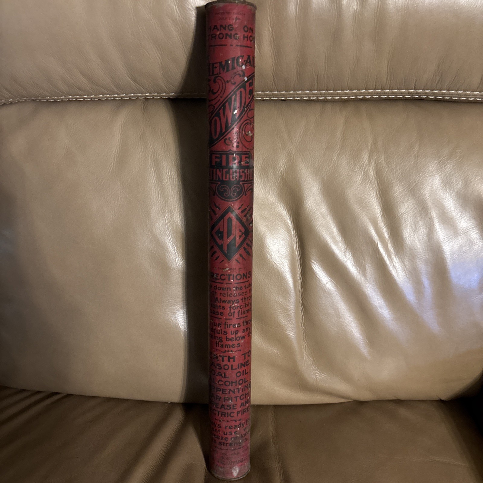 Antique Chemical Fire Apparatus Co Portland OR Compound Fire Extinguisher Tube