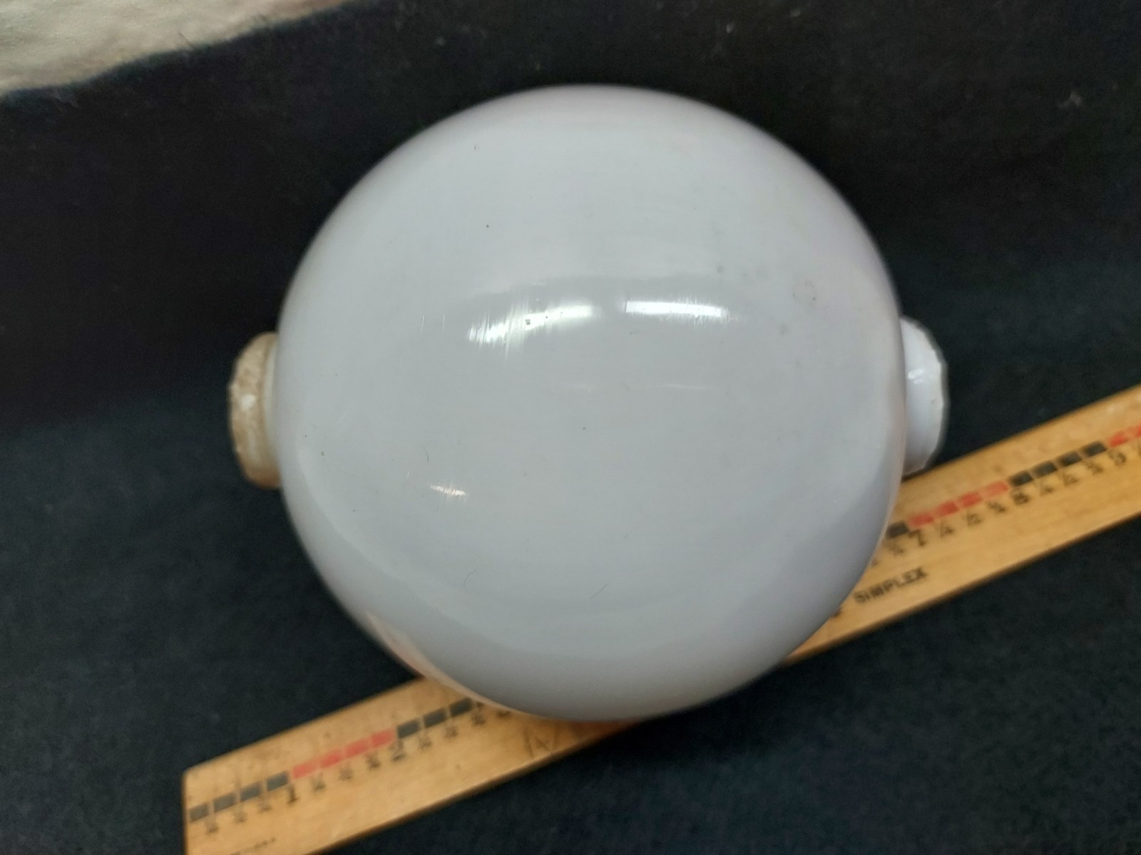 Antique White Glass Lightning Rod Ball Globe Weathervane – 0218263