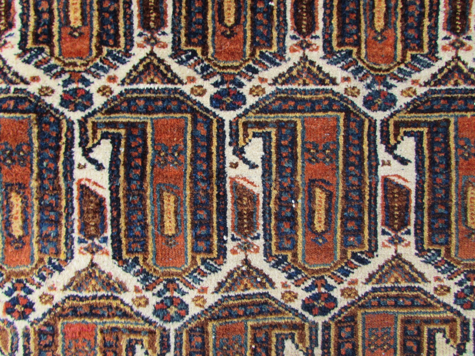 Antique Shabby Chic Hand Made Traditional Vintage Oriental Wool Blue Rug 185×141