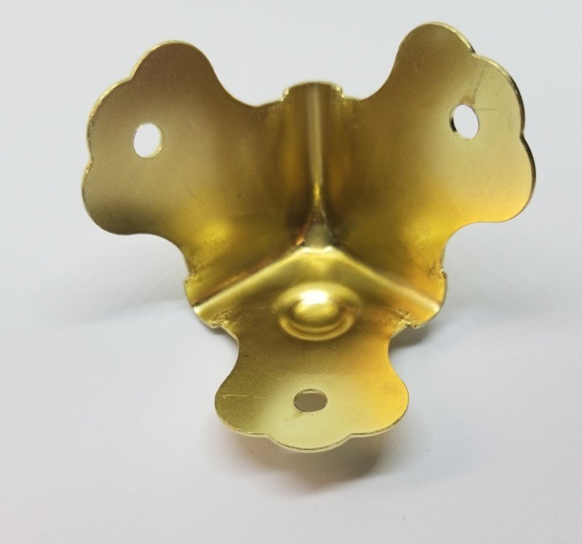 Brass Plated Trunk Corner with Dimple steamer chest cap cover bump bubble box…