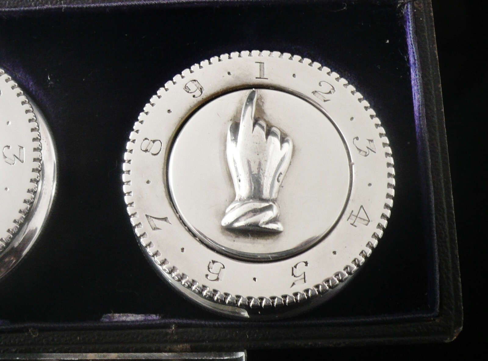 Pair Sterling Silver Whist Markers (Cased), Lawrence Emanuel, Birmingham 1897