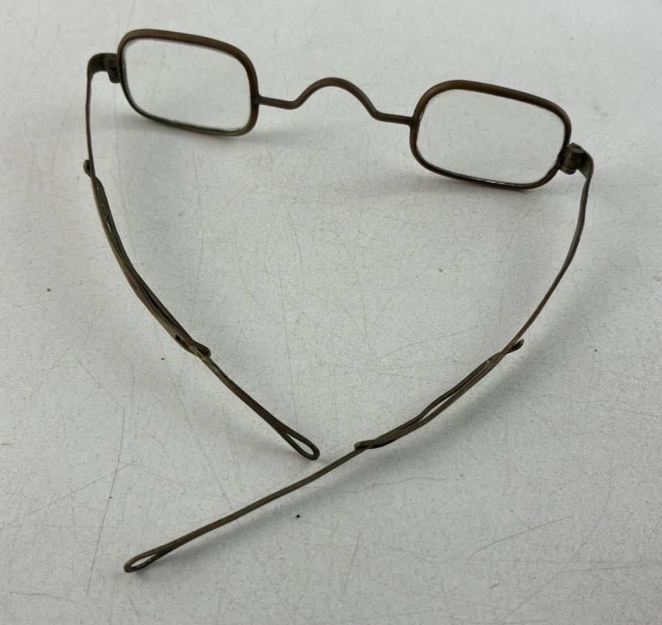 Early Antique Colonial Style Rounded Square EYEGLASSES, 1800s, Costume, Optical