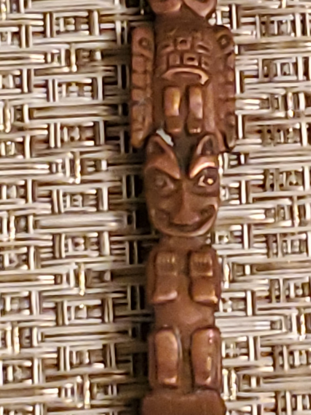 Vintage Solid Copper Native American Souvenir Spoon Totem Pole Mt Rainier 5”