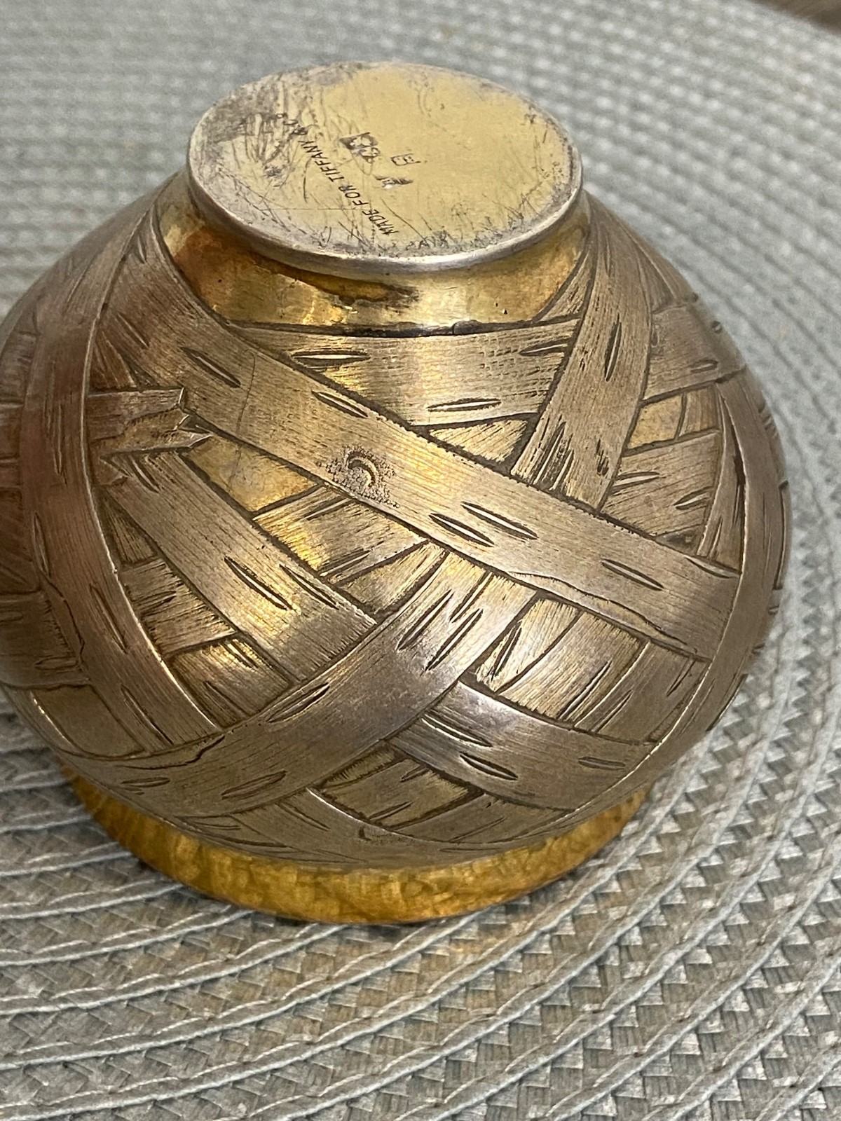 Antique Russian Silver 84 . Handcrafted Trompe-l’œil Honey Pot