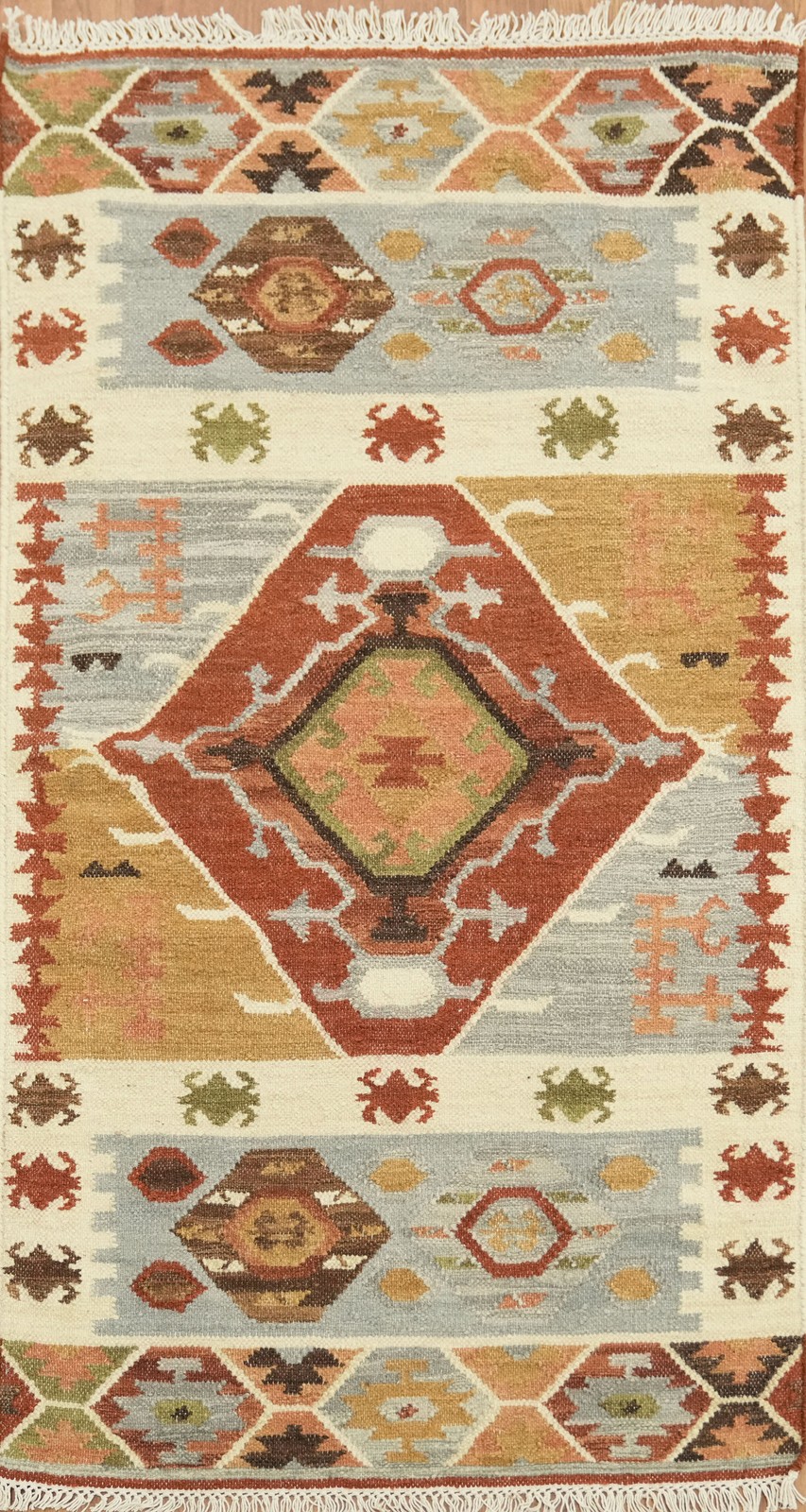 Handwoven 3×5 Geometric Multicolor Modern Wool Oriental Accent Rug