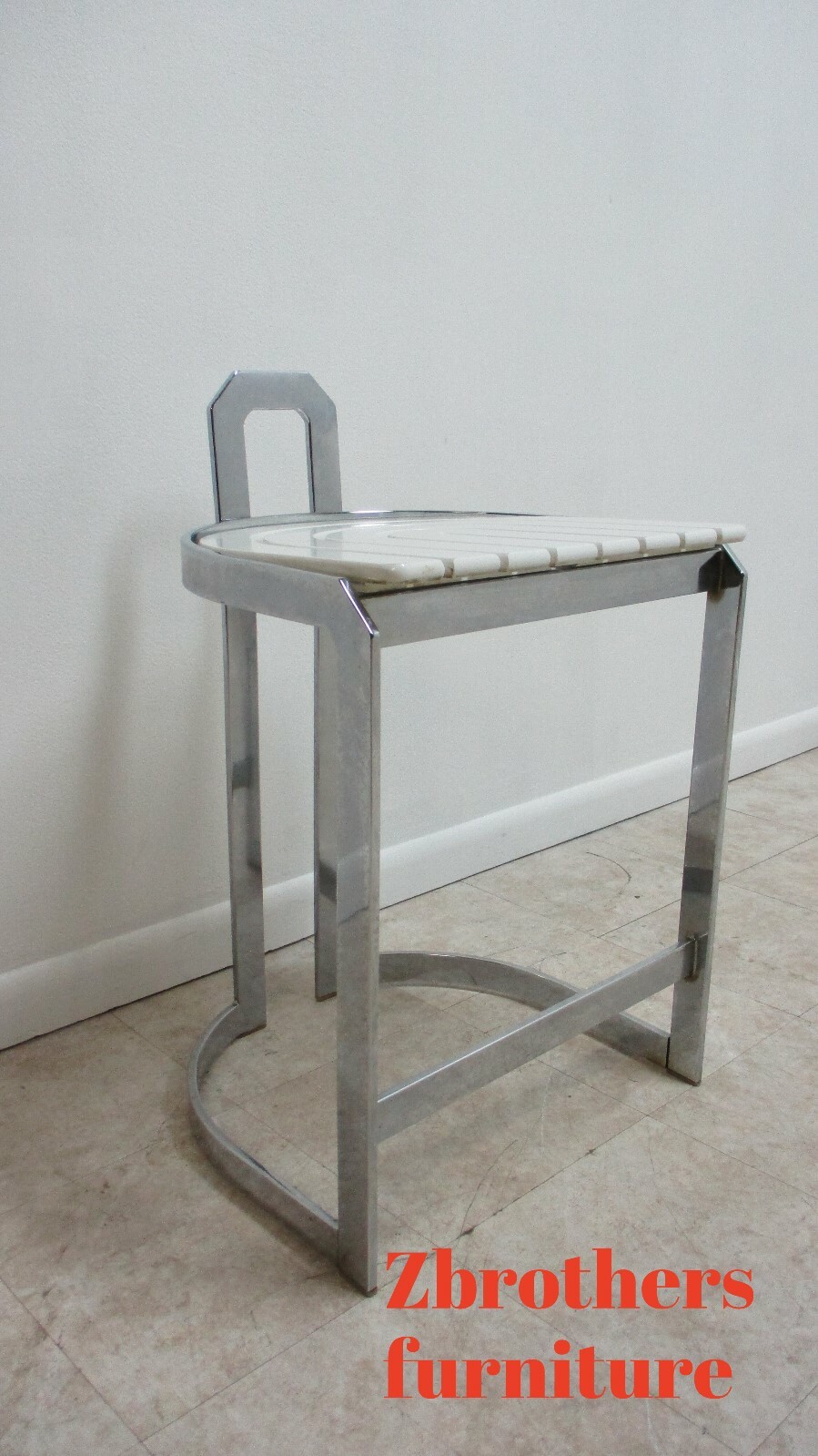 Vintage Design Institute Chrome Counter Bar Stool Mid Century