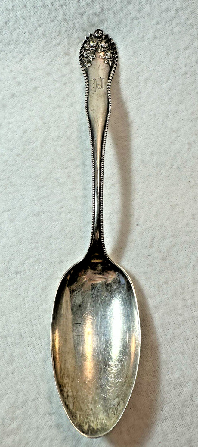 Vintage 1.9 oz Sterling Silver GORHAM LANCASTER ROSE PATTERN Large Serving Spoon
