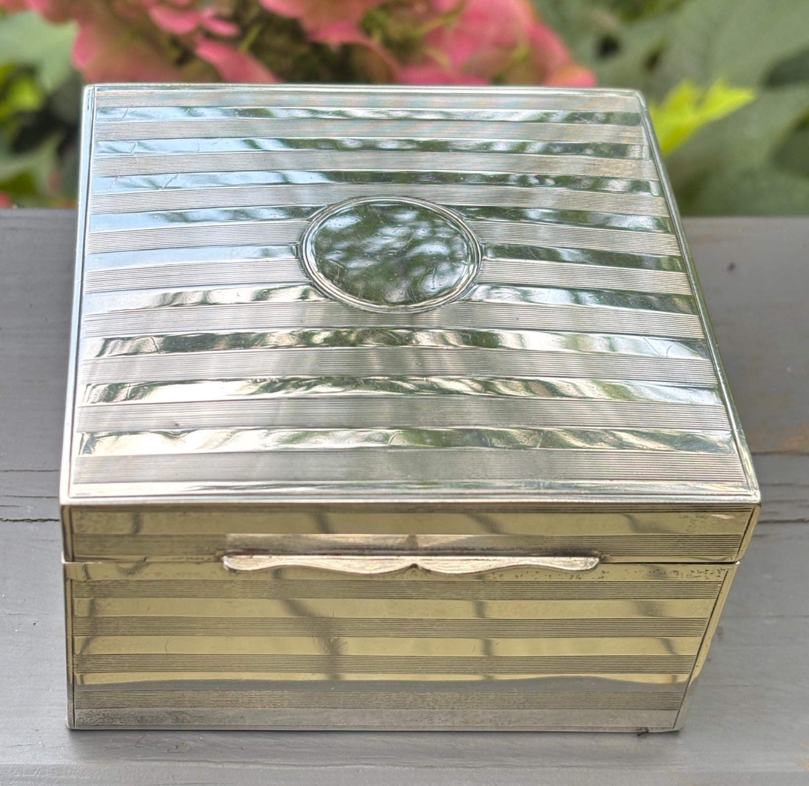 Sterling Silver Jewelry Trinket Cigar Box by Hayes & Finch w/British Hallmarks