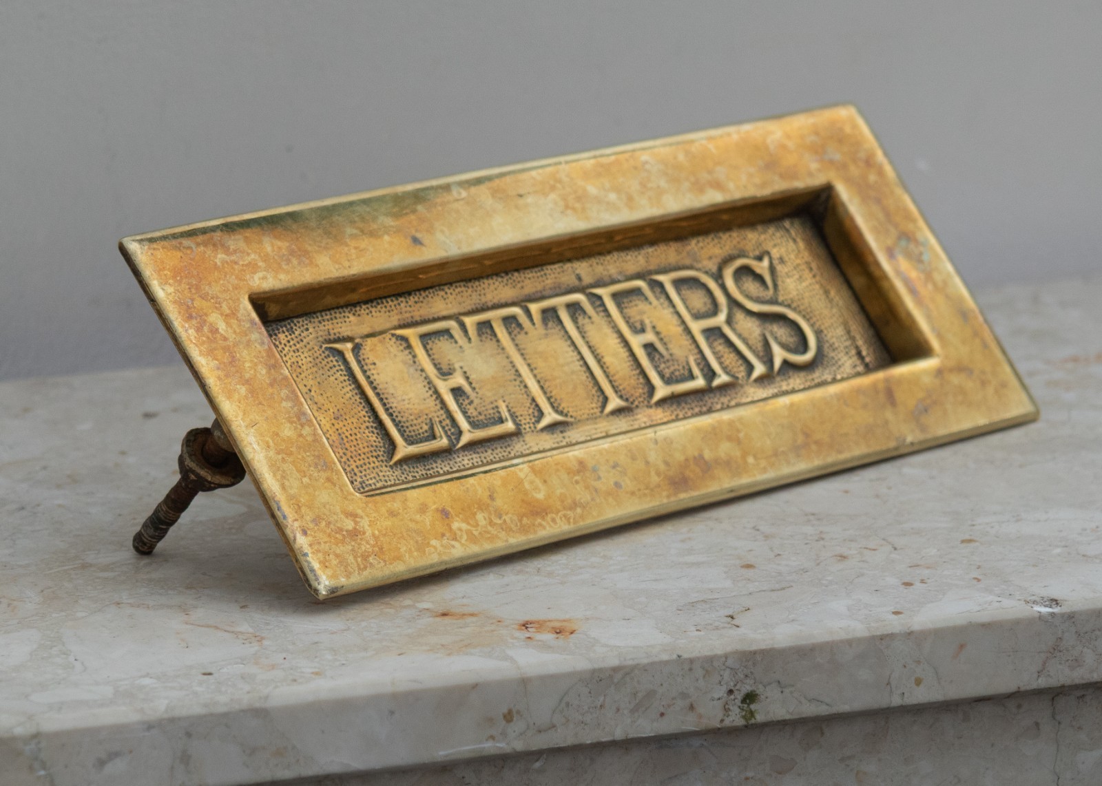 Large Brass Letter Box, Late 19th Century, new spring, ready to fit