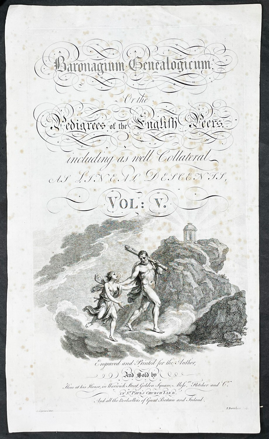 1764 J Edmondson Title Page Baronagium Genealogicum, Pedigrees of English Peers