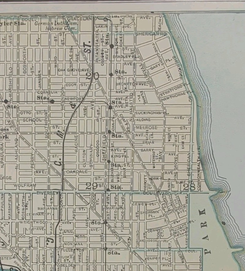 Vintage 1911 CHICAGO ILLINOIS Map 15″x22″ Old Antique Original HYDE PARK PULLMAN