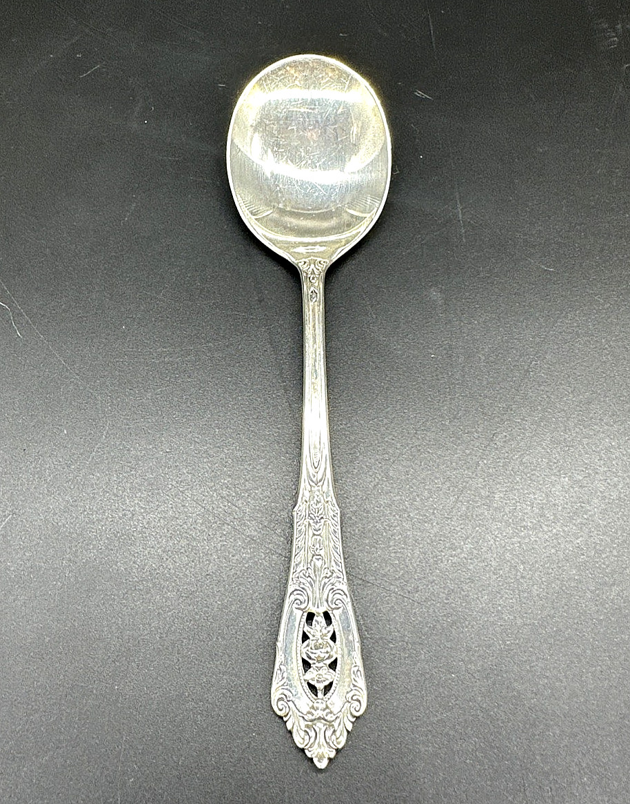 Wallace Rose Point Sterling Silver Round Cream Soup Spoon 5 7/8″