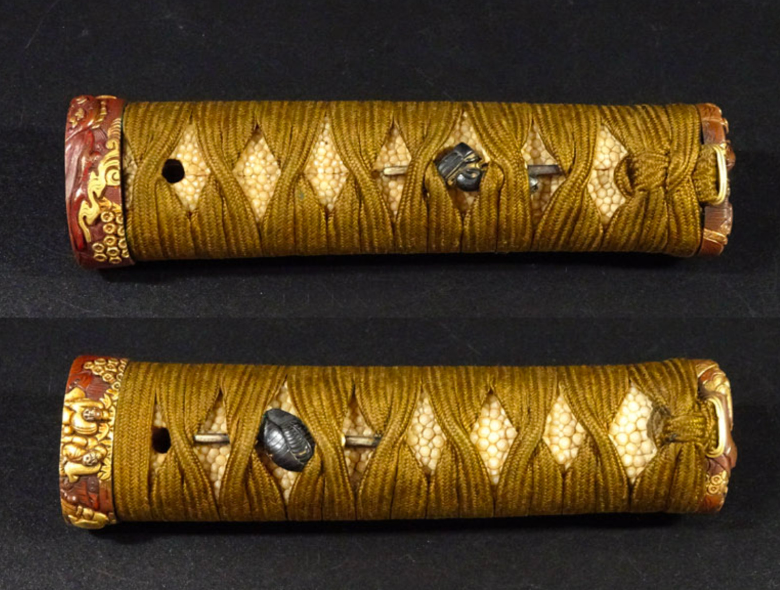 TANTO 短刀 “ Mumei ” 無銘 Japanese Sword 27.4 cm Antique 刀 Samurai Red Rare Koshirae