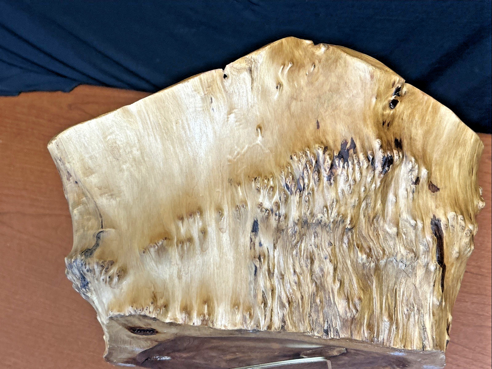 Vintage large 15″ diameter irregular shaped burl wood bowl live edge WWA