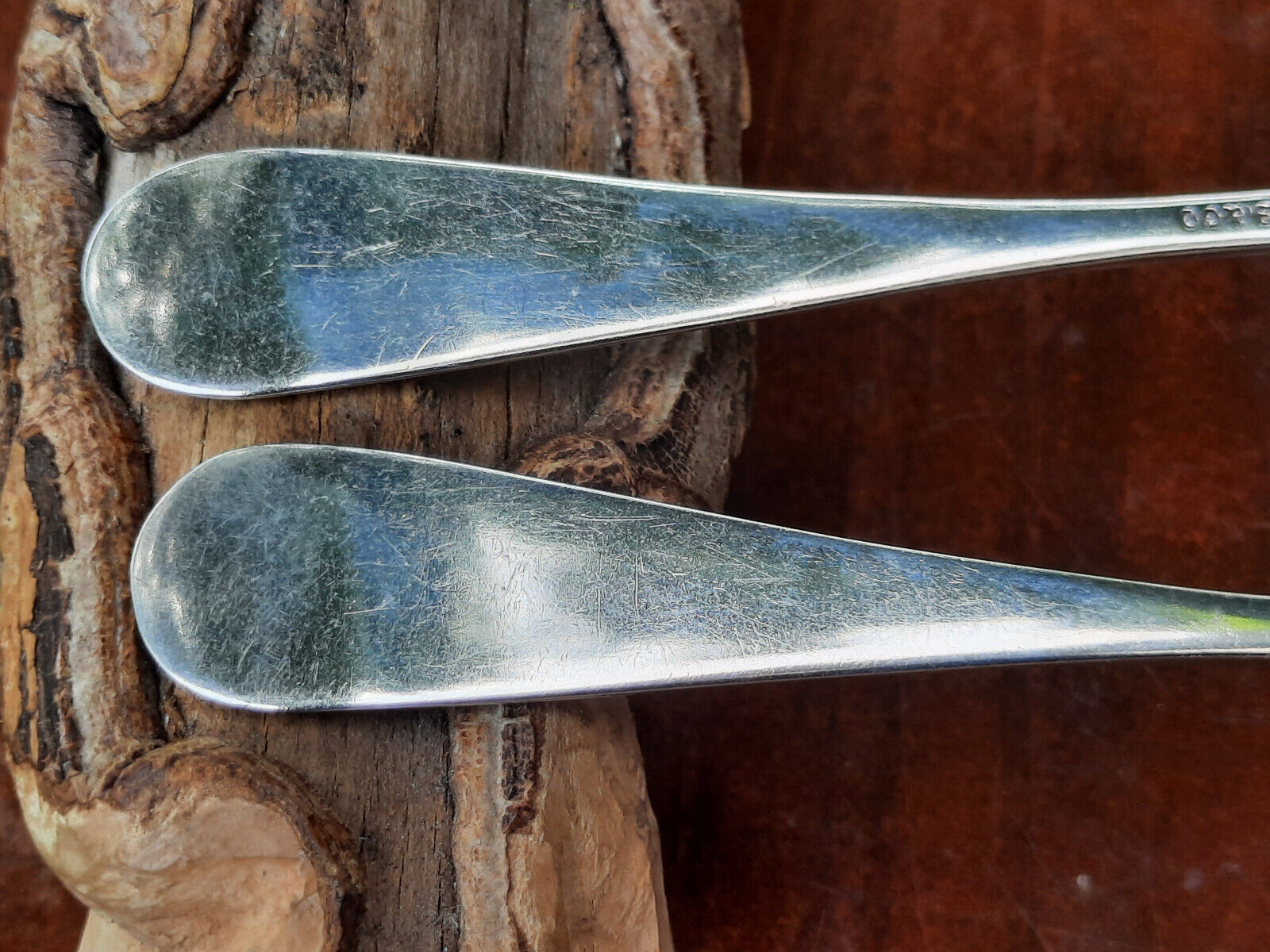 Sterling Silver Pair Durgin Basket of Flowers Demitasse Spoons, No Mono