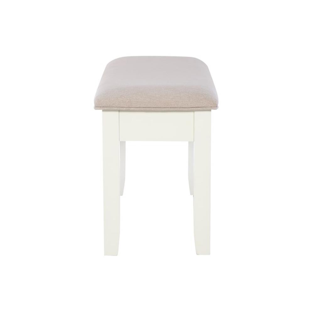 Bowery Hill 18″ Wood/Fabric Storage Bench in Vanilla White/Light Gray