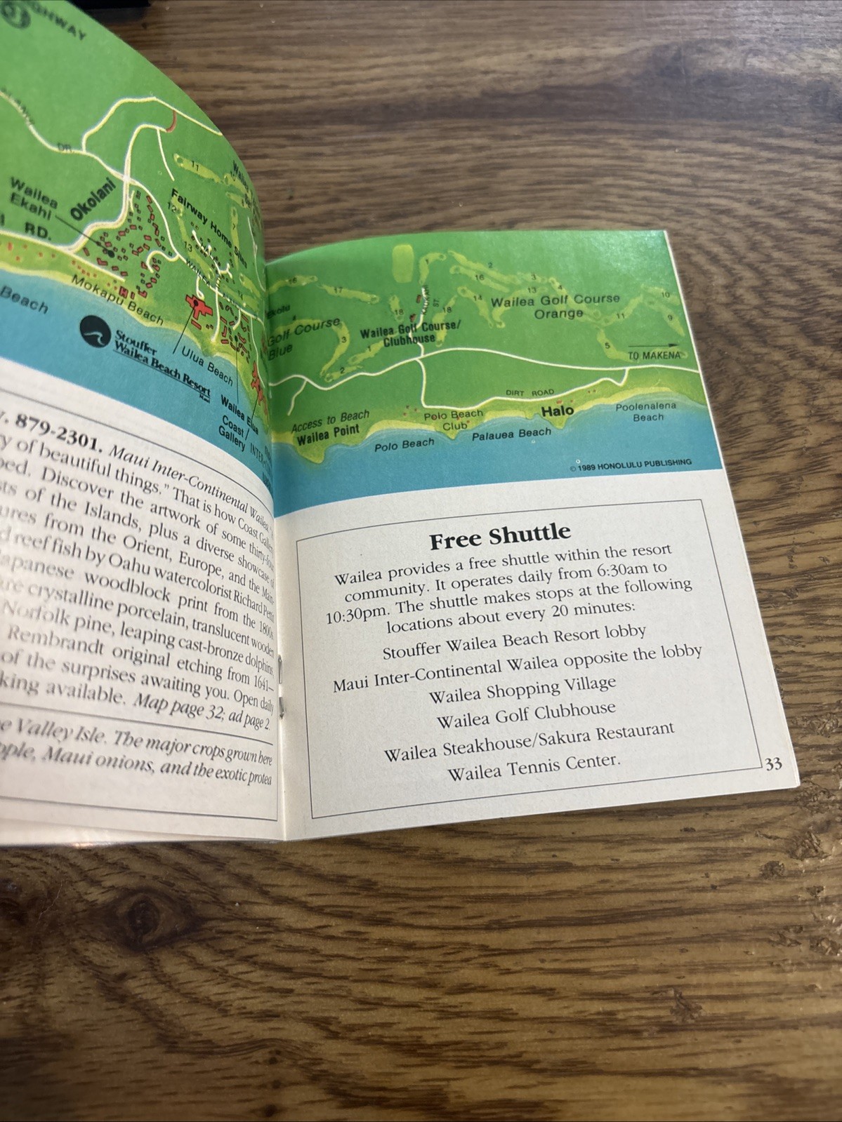 Wailea Beach Guide Hawaii 1988 Shopping, Dining, Activities, Maps 1989-90
