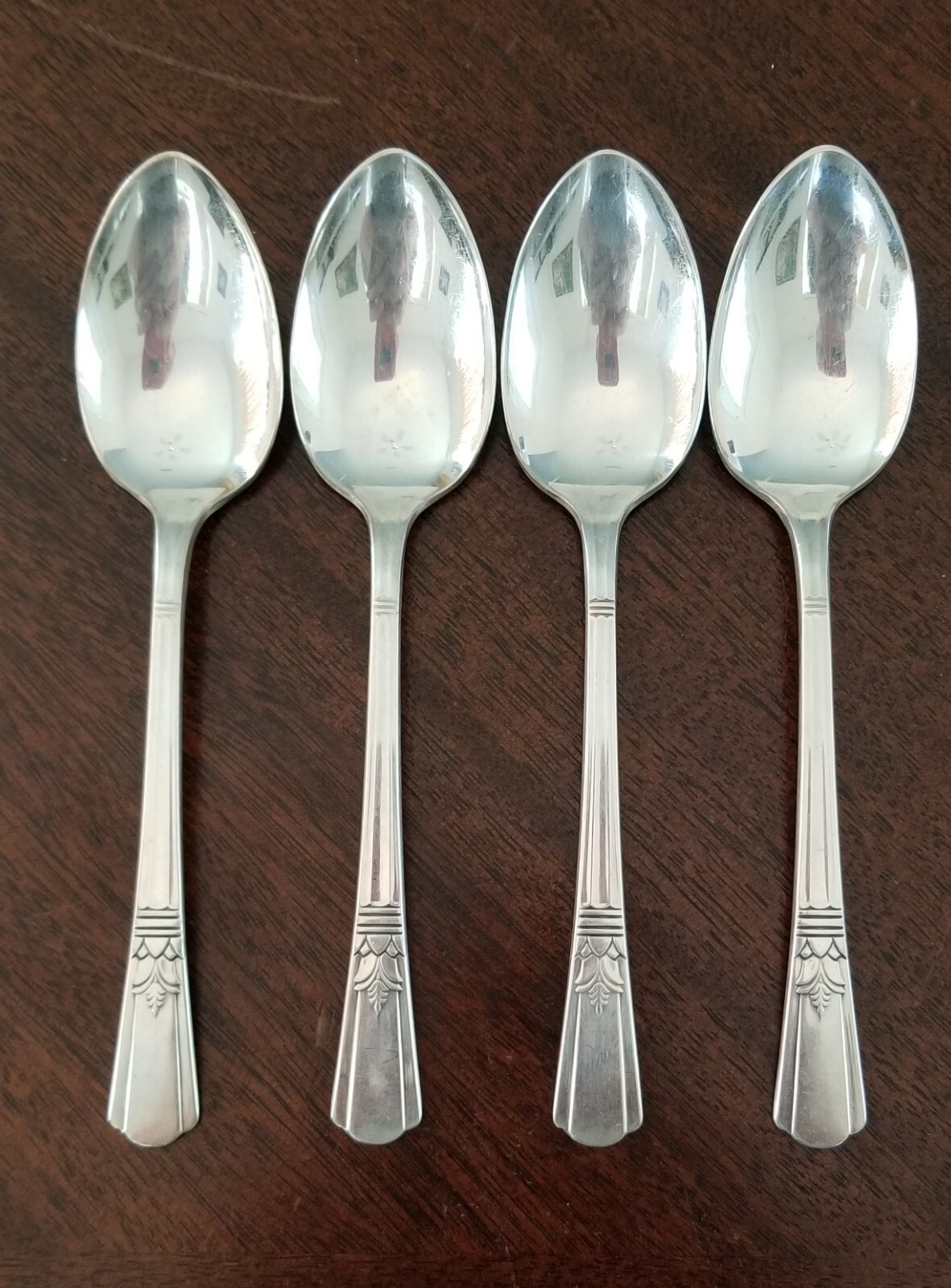 Lot of 4 International Silver Court Teaspoons 6″