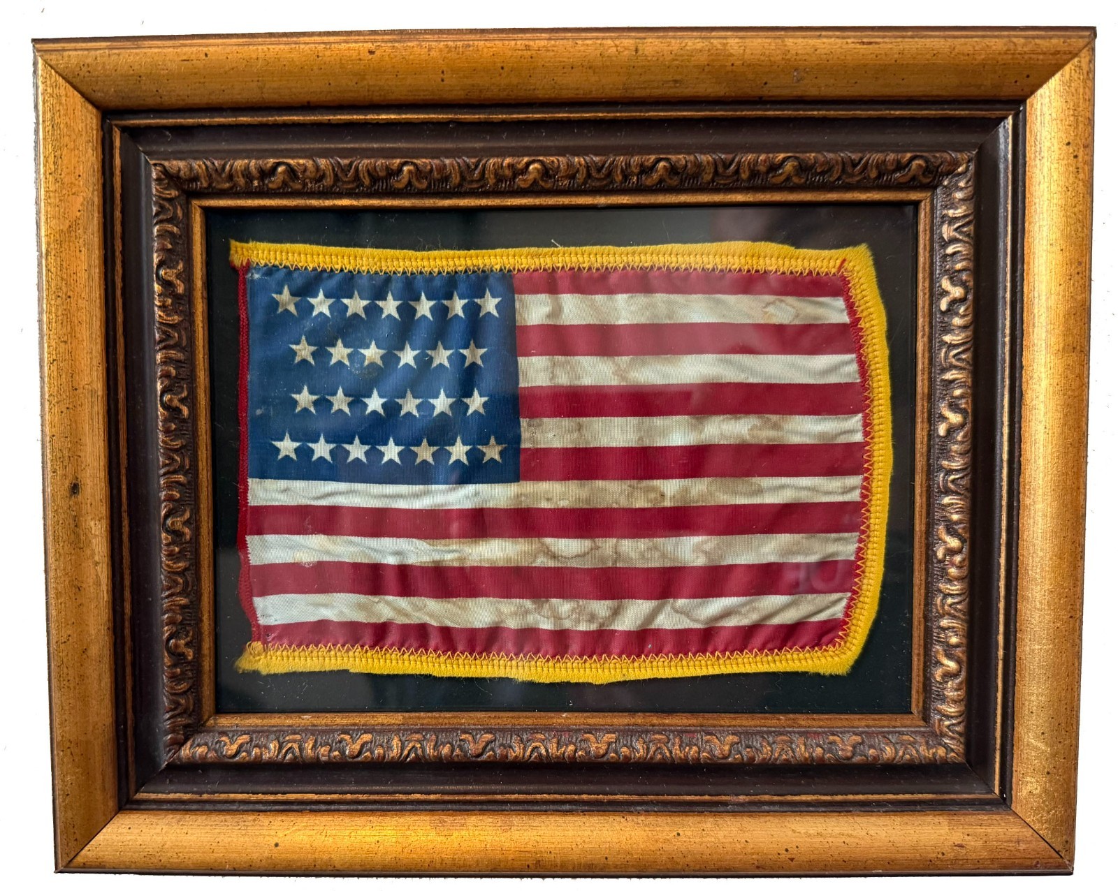 Vintage 26 Star American Parade Flag Folk Art Primitive mid 1900s