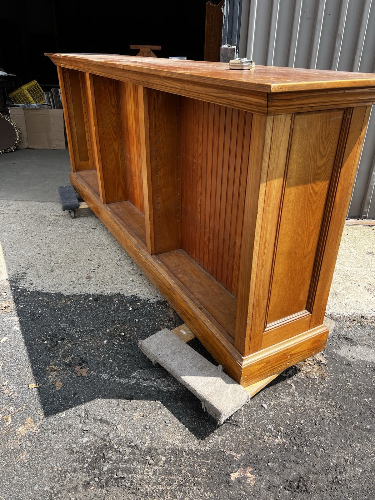 WOW 🤩 vintage book store double sided Bookcase Chestnut 107” L x 20.5” x 41.5”