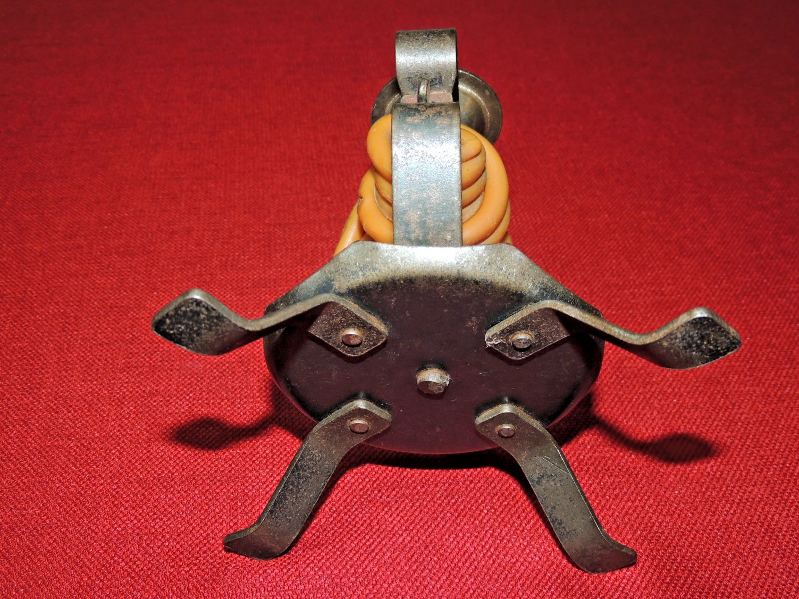 Antique Primitive Spain Made Rotating Wax on a Spit Candle, Unique Working!