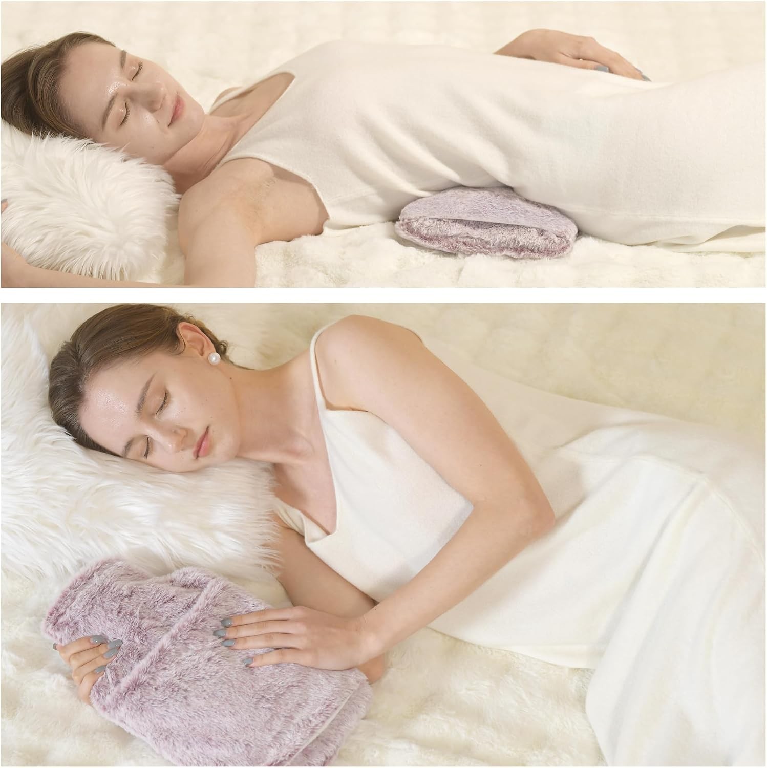 samply Hot Water Bottle With Cover 2L Hand Pocket Pink
