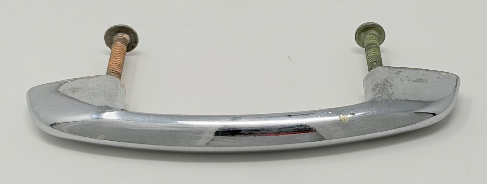 Vintage Chrome Arched Bow Drawer Pull Cabinet Door Handle MCM Deco w/Screws 2.75