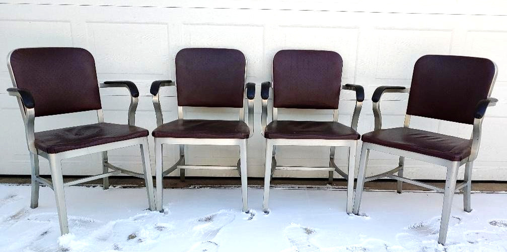 GoodForm Mid Century VINTAGE Industrial ALUMINUM Arm Chair Ohio Pick Up or ship.