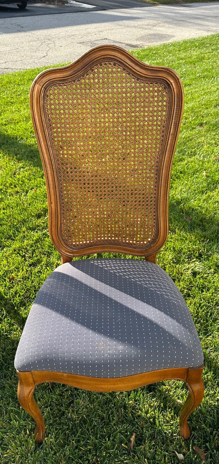 Thomasville Furniture Matching Needlepoint Chairs Provincial Cane Back