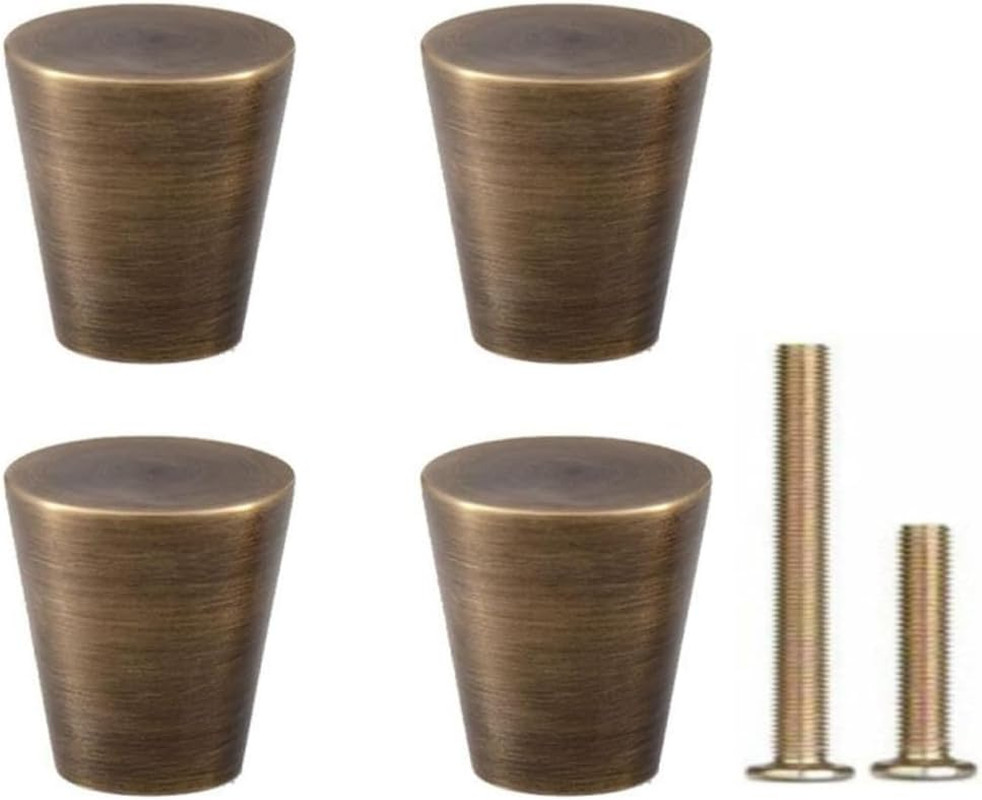 RZDEAL 4Pcs 0.79″X0.98″ Antique Bronze Mid Century Drawer Knobs Solid Brass Vint