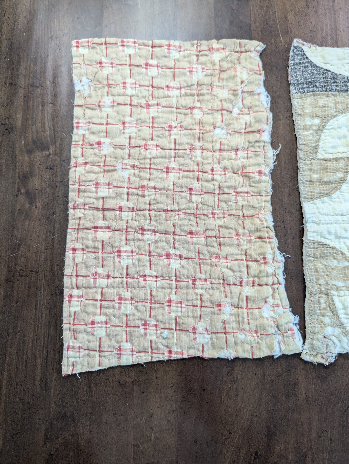 PRIM-GRUNGE Lot/3 Pcs UP-CYCLED from VTG-USA Patchwork QUILT x Crafts Projects