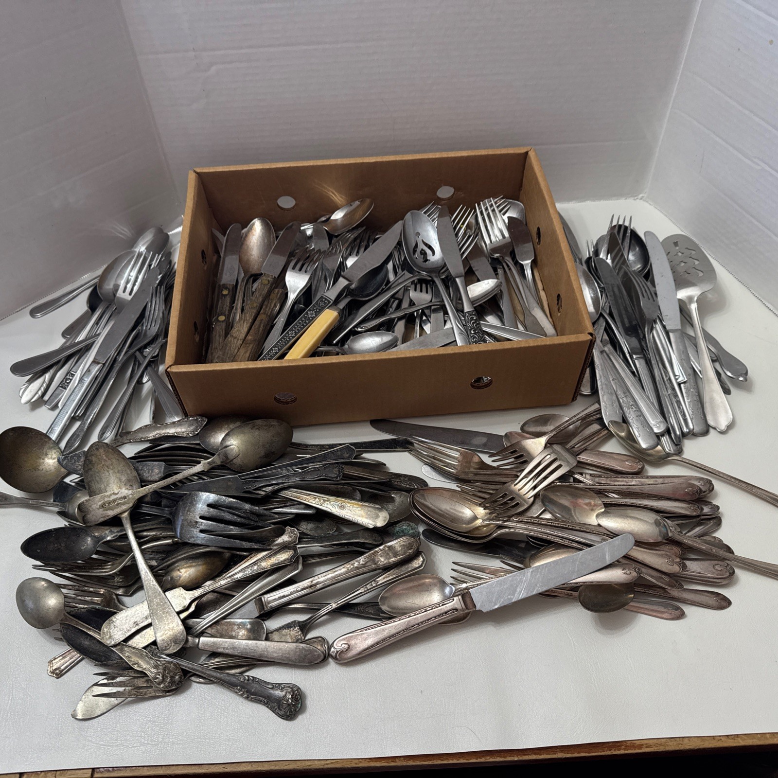 Lot of 15 Lbs Vintage Assorted Flatware Silverware
