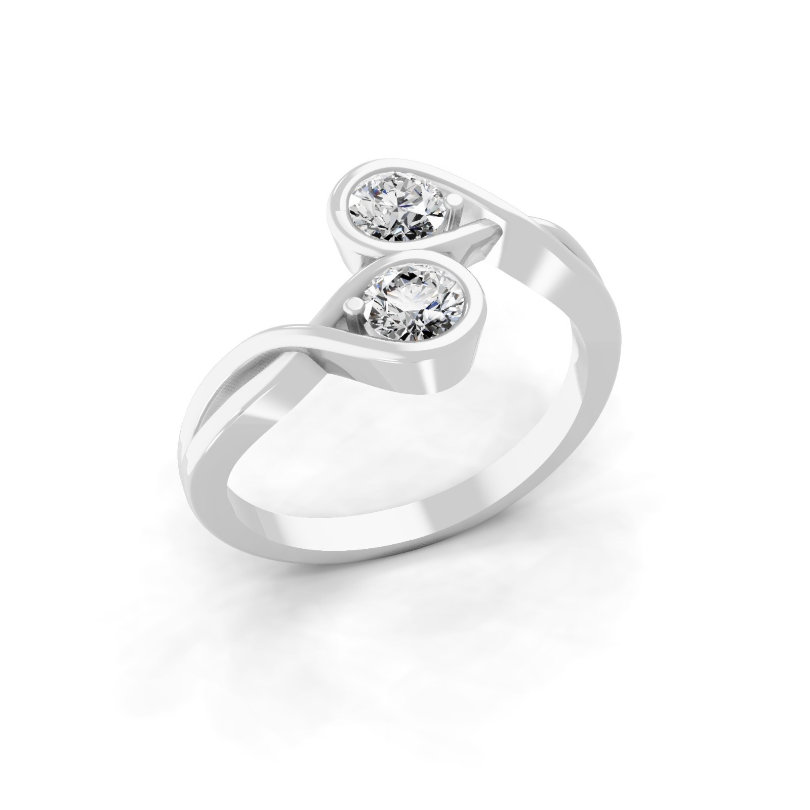 0.50 Ct Lab Grown Round Diamond Band Ring 9K White Gold Easter Gift for Mother