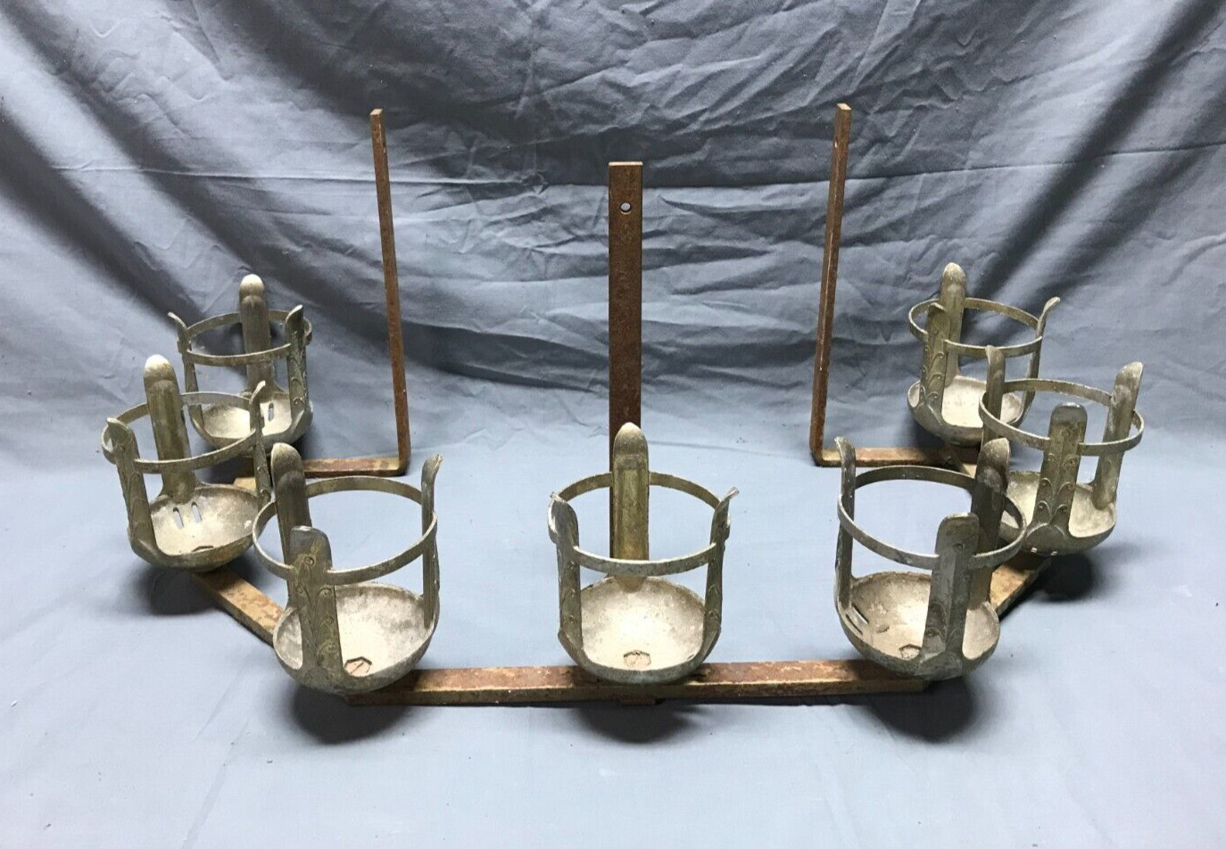Vintage Metal Garden 7 Cup Candelabra Chrome Mantal Fixture Old 228-23B