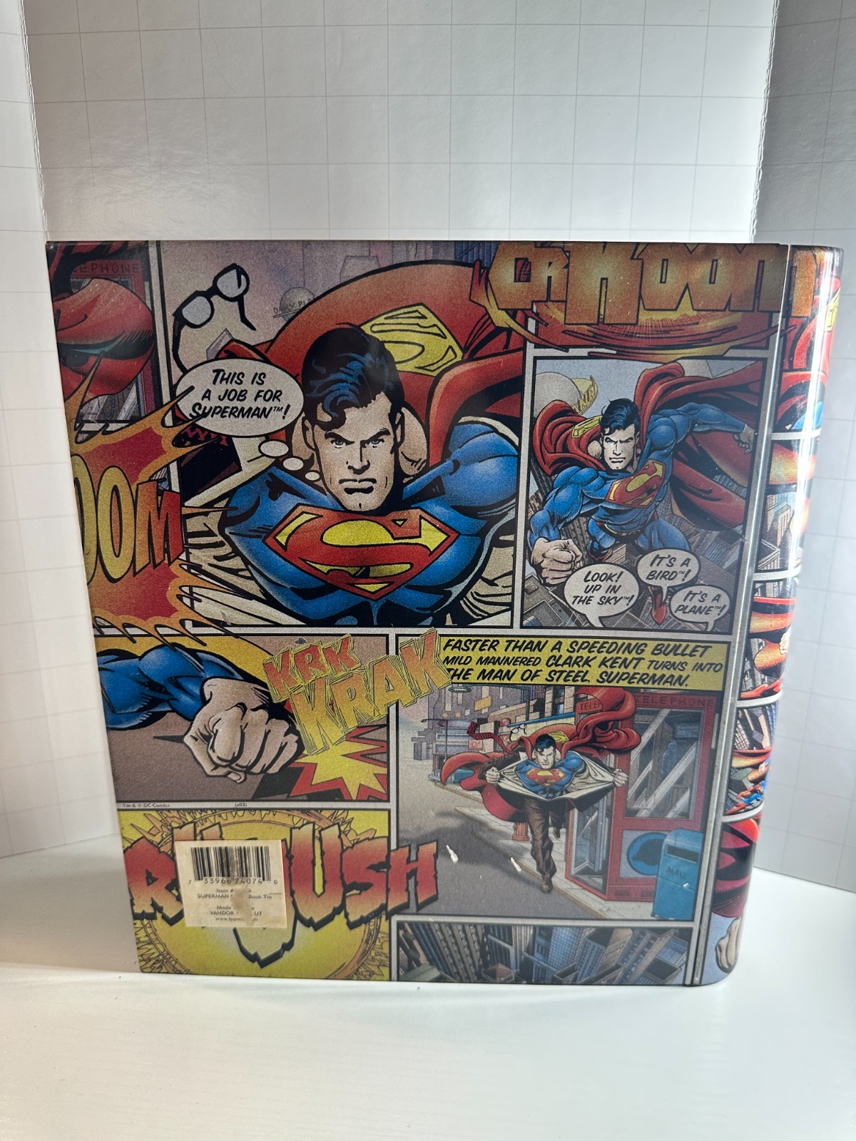 SUPERMAN COMIC METAL CONTAINER BY VANDOR *719
