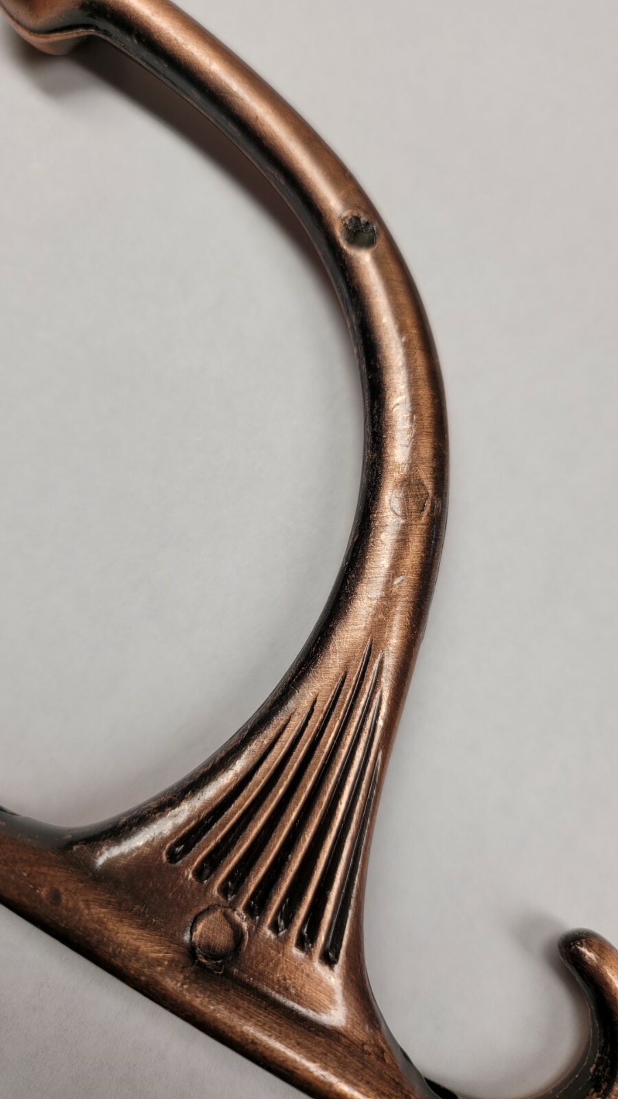 Single ANTIQUE COPPER costumer coat hook hall tree hat rack wall vintage old NEW