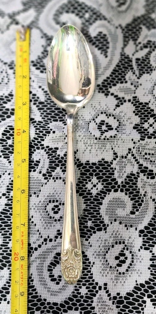 👌MID CENTURY VINTAGE c1954 MELODY SILVERPLATED “8 1/2” TABLE SERVING SPOON 🥄