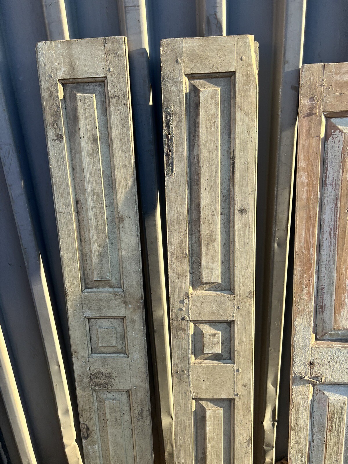 3 INTERIOR shutters raised panel – c1750 home CT River valley 50 & 52” high