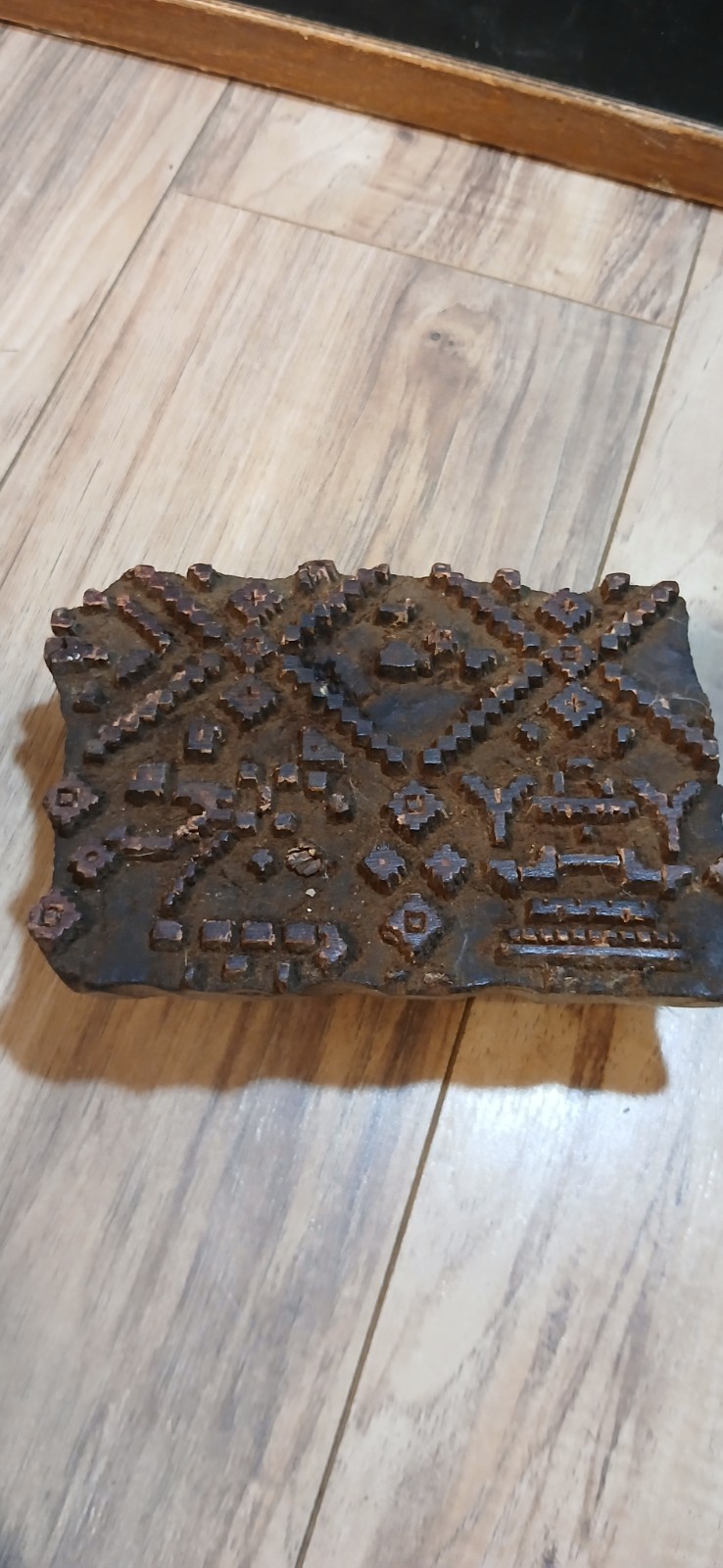 Vintage Primitive Handmade Textile Printing Block Wooden Stamp Decorative Hdx13