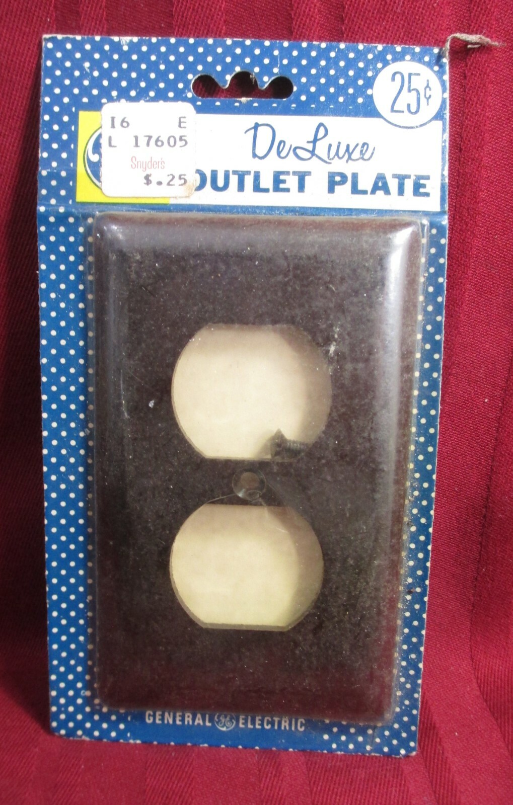 Brown Wall outlet Plate Vintage Art Deco electric ANTIQUE GE GENERAL ELECTRIC
