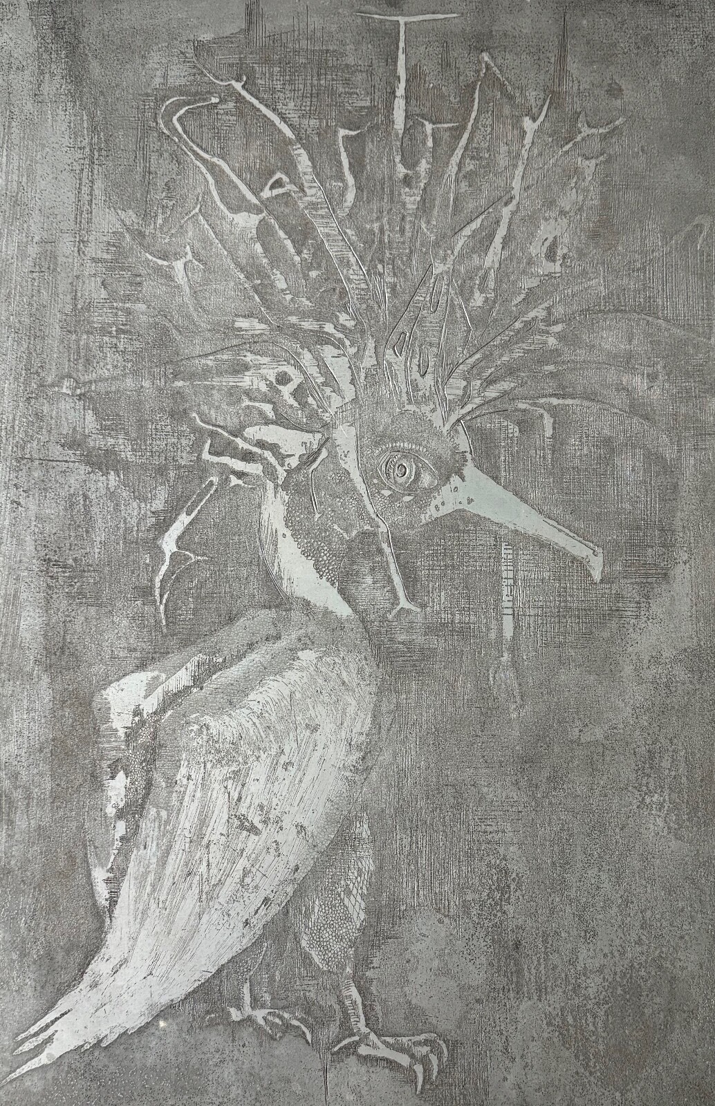 Rare Vintage Metal Printing Plate Abstract Birds Charles SHOEmaker Whimsical – 3