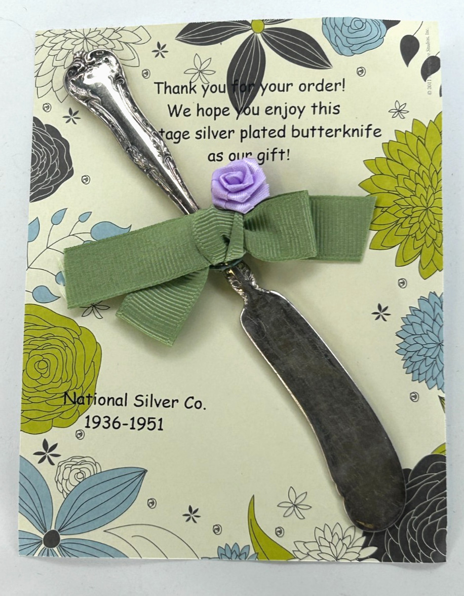 Vintage National Silver Co. Silver Plated Butterknife Gift Giveaway Vintage