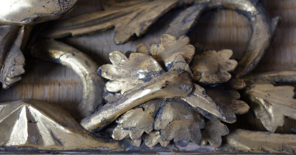 Japan wood Buddhist temple architecture frieze sculpture 1700s antique
