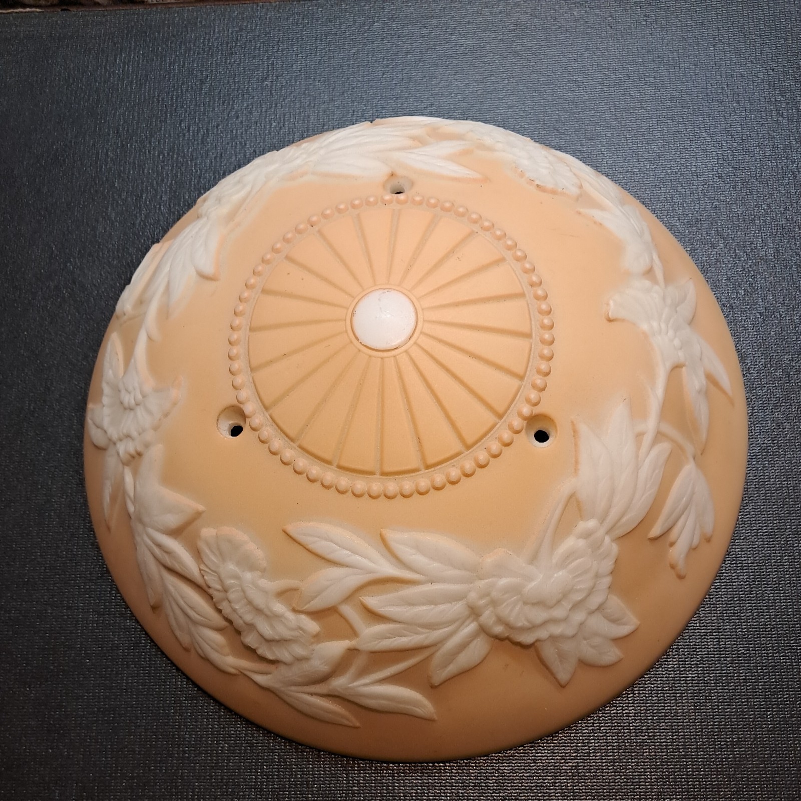Rare Moe Bridges Consolidated Glass Cameo Art Deco Light Fixture Shade 10 3/8″