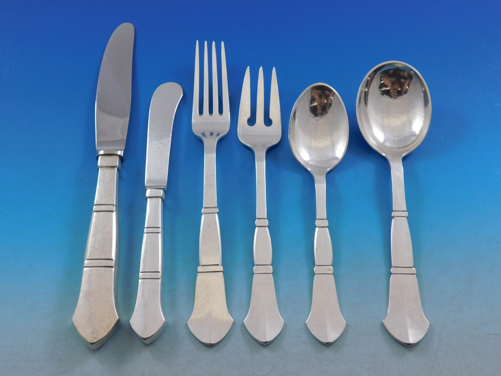 Antik by E. Dragsted Danish Sterling Silver Flatware Set Service Mid Century Mod
