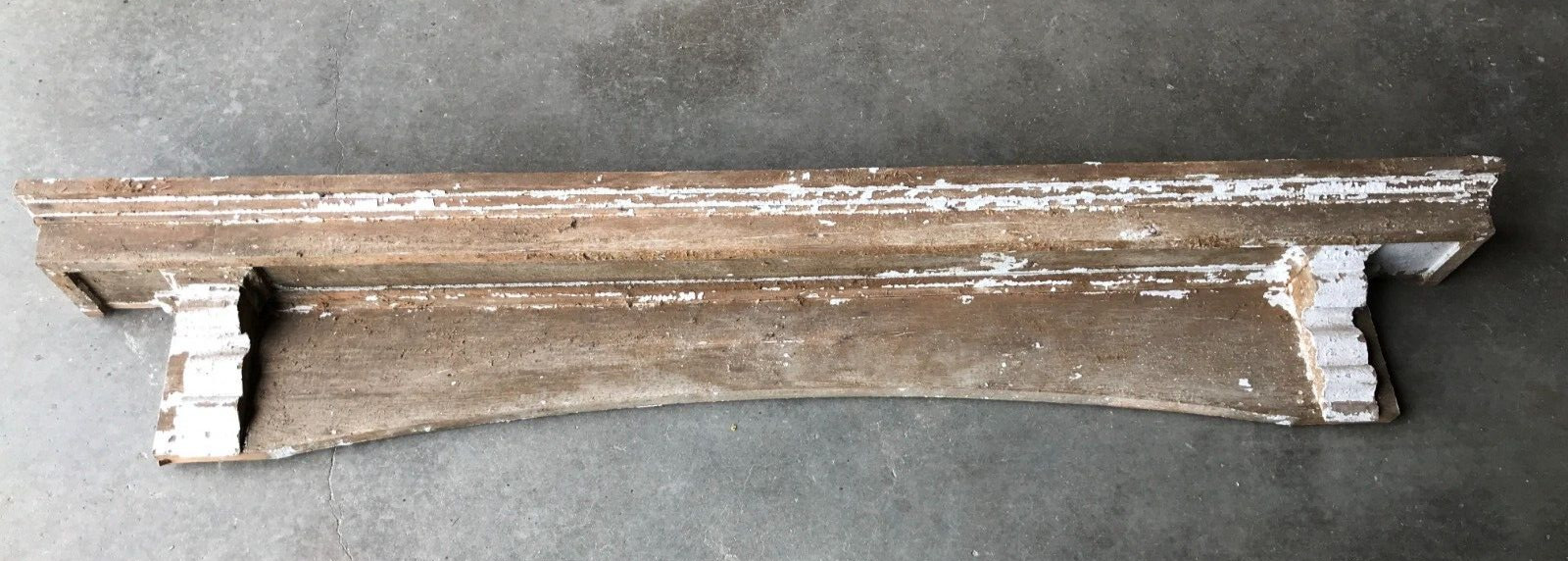 Antique Window 76″ Corbel Header Pediment Top Shabby Semi Arch VTG Chic 775-24B