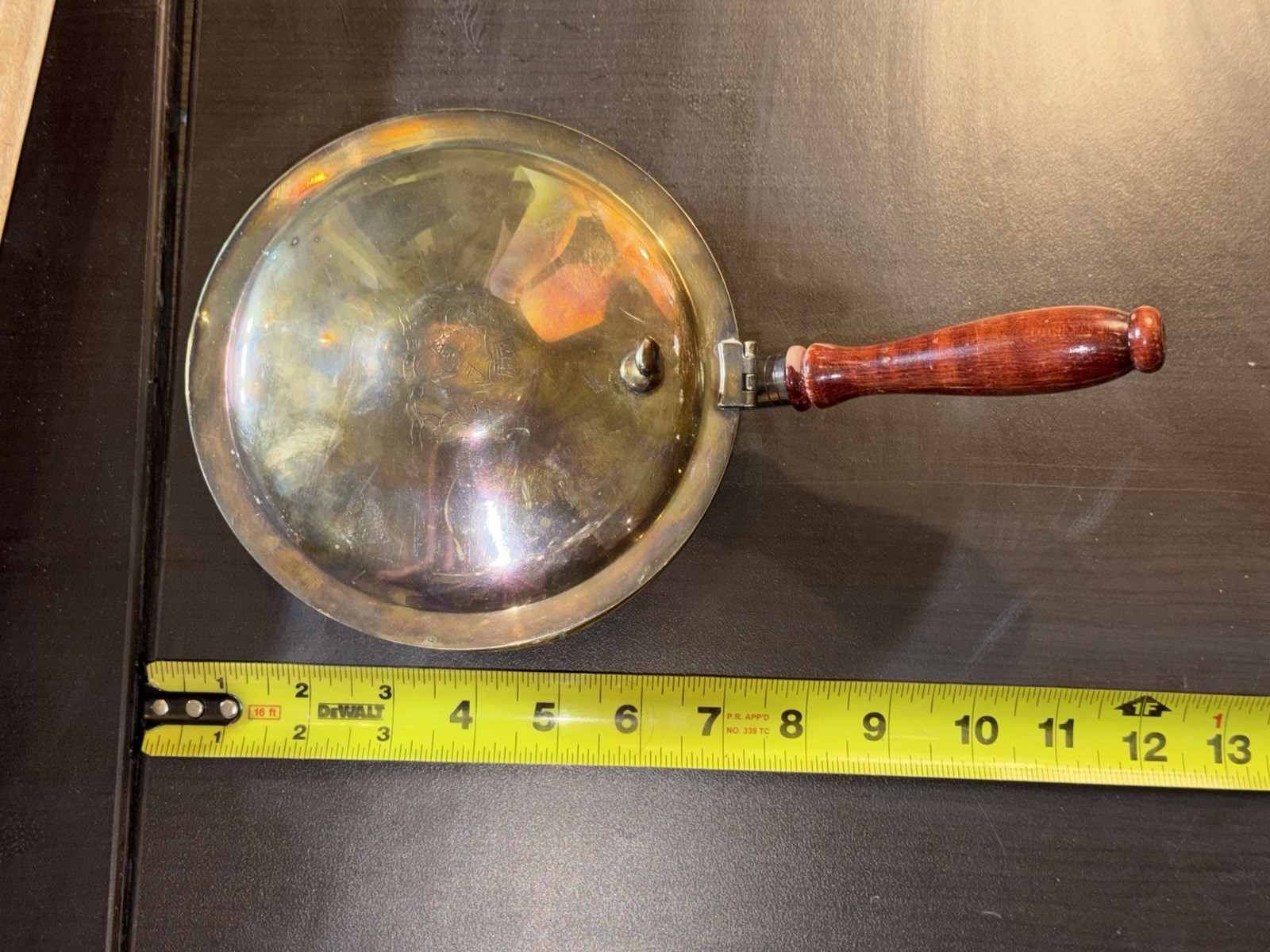 Vintage Sheridan Silverplate Lidded Pan with Wood Handle